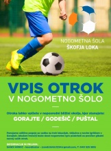 Plakat - vpis otrok v nogometno šolo