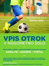 Plakat - vpis otrok v nogometno šolo